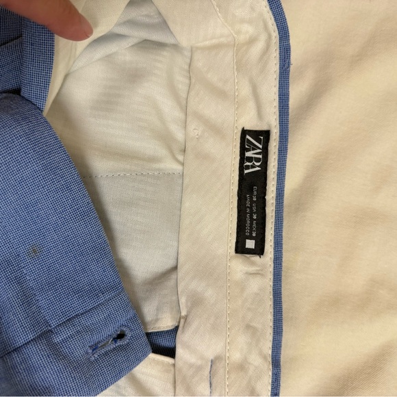 Zara White and Blue Dress Pants - Picture 2 of 4